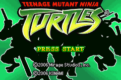 Teenage Mutant Ninja Turtles Double Pack title screen for GameBoy Advance